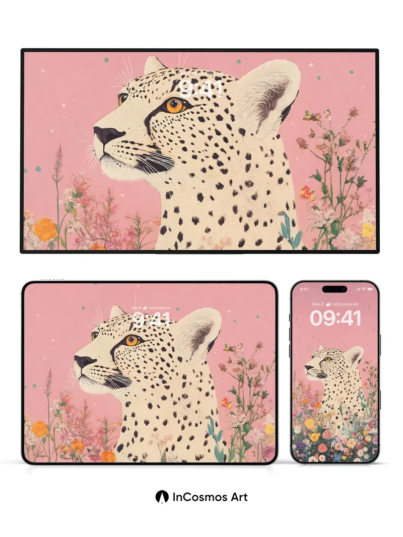 Whispering Cheetah Wallpaper in Bloom