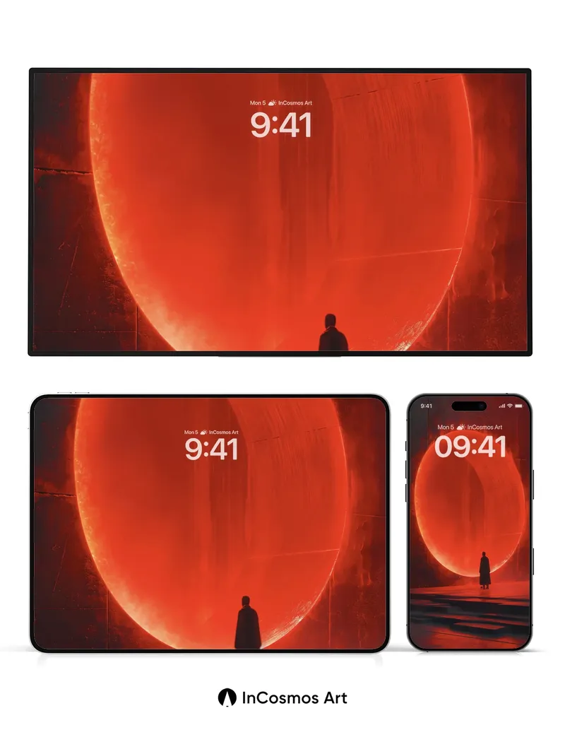 Silent Eclipse Wallpaper with Crimson Halo