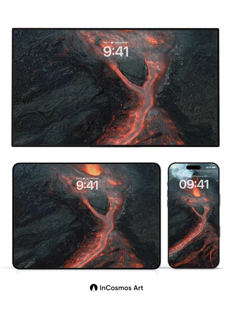 Fiery Pulse Wallpaper with Lava Veins