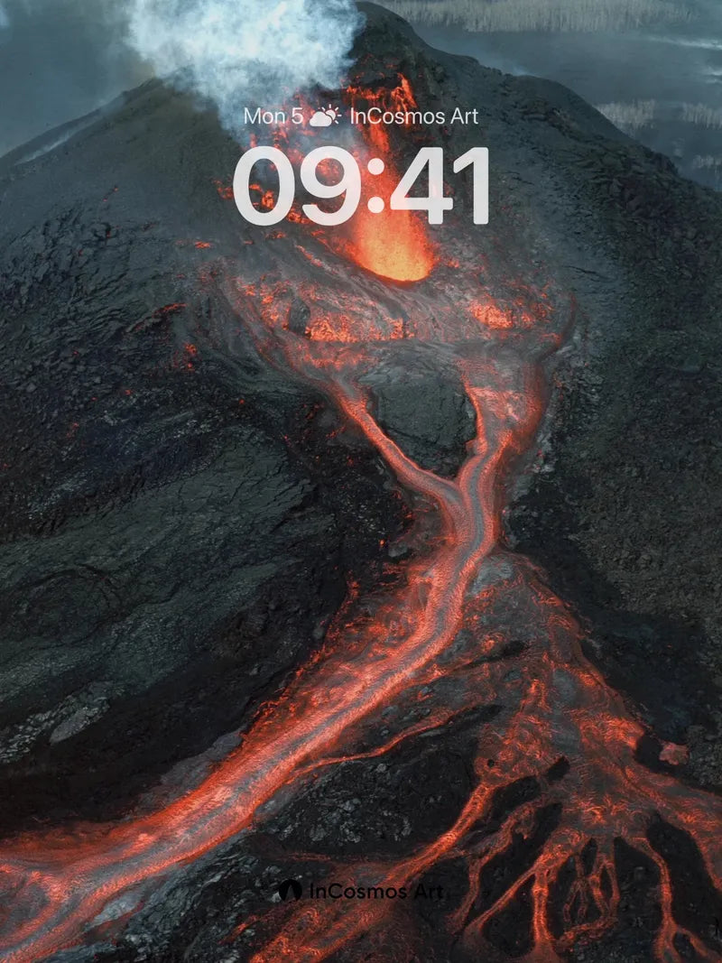 Fiery Pulse Wallpaper with Lava Veins