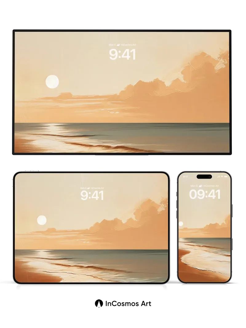 Golden Hush Wallpaper with Sunlit Foam