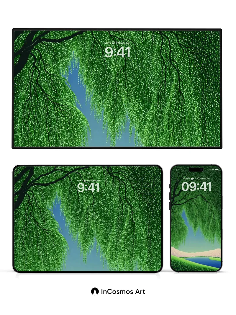 Whispering Canopy Wallpaper with Dripping Light