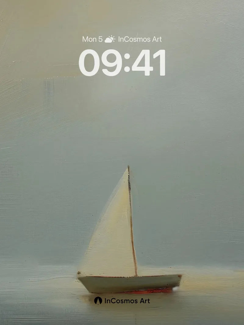 Serenity Sail Wallpaper with Misty Horizon