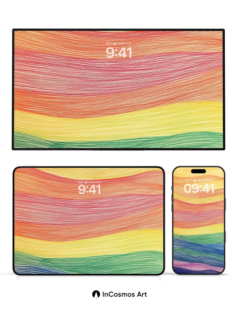 Sunset Pulse Wallpaper with Woven Light