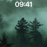 Whispering Mist Wallpaper with Pine Silhouettes wallpaper for iPhone, iPad & Mac