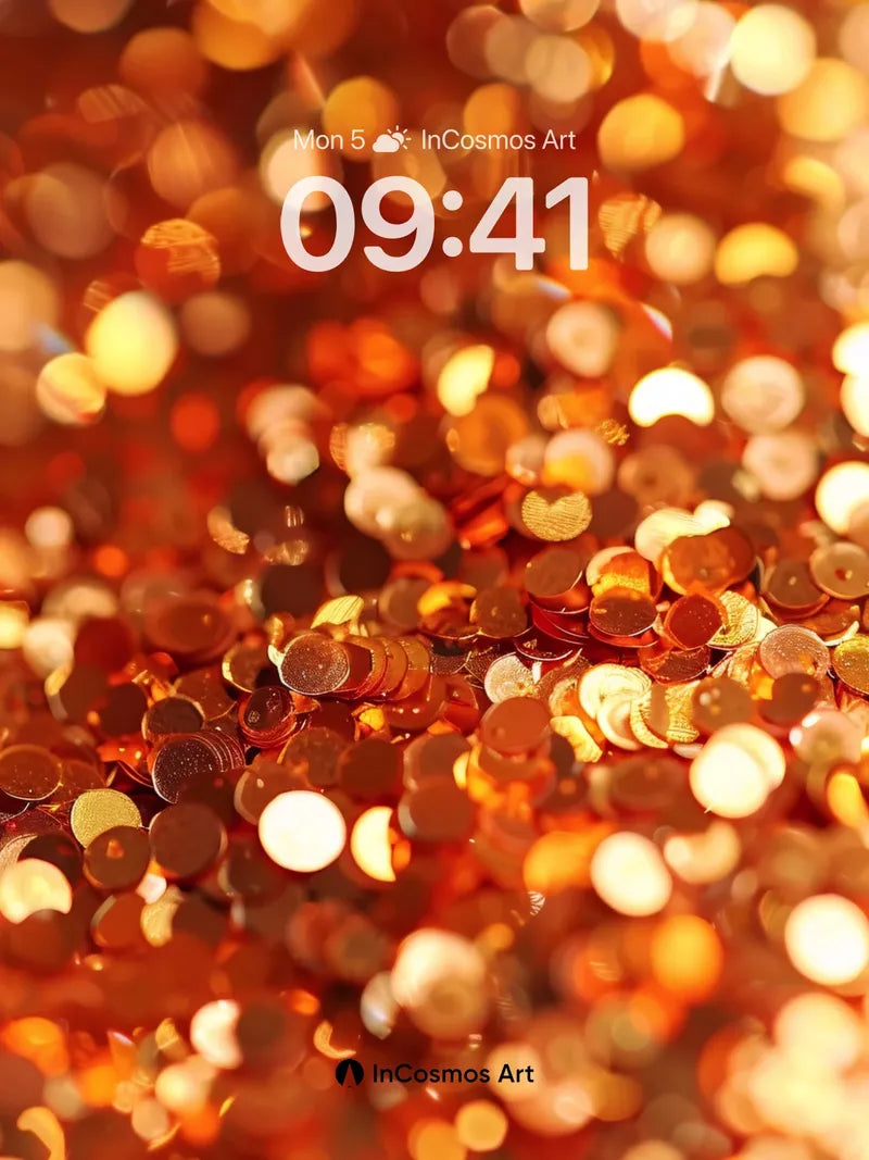 Golden Confetti Wallpaper with Shimmering Depth wallpaper for iPhone, iPad & Mac