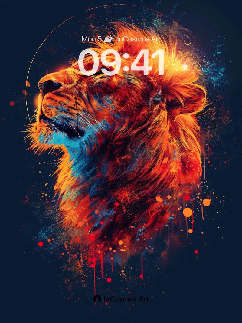 Cosmic Roar Wallpaper with Fiery Mane wallpaper for iPhone, iPad & Mac