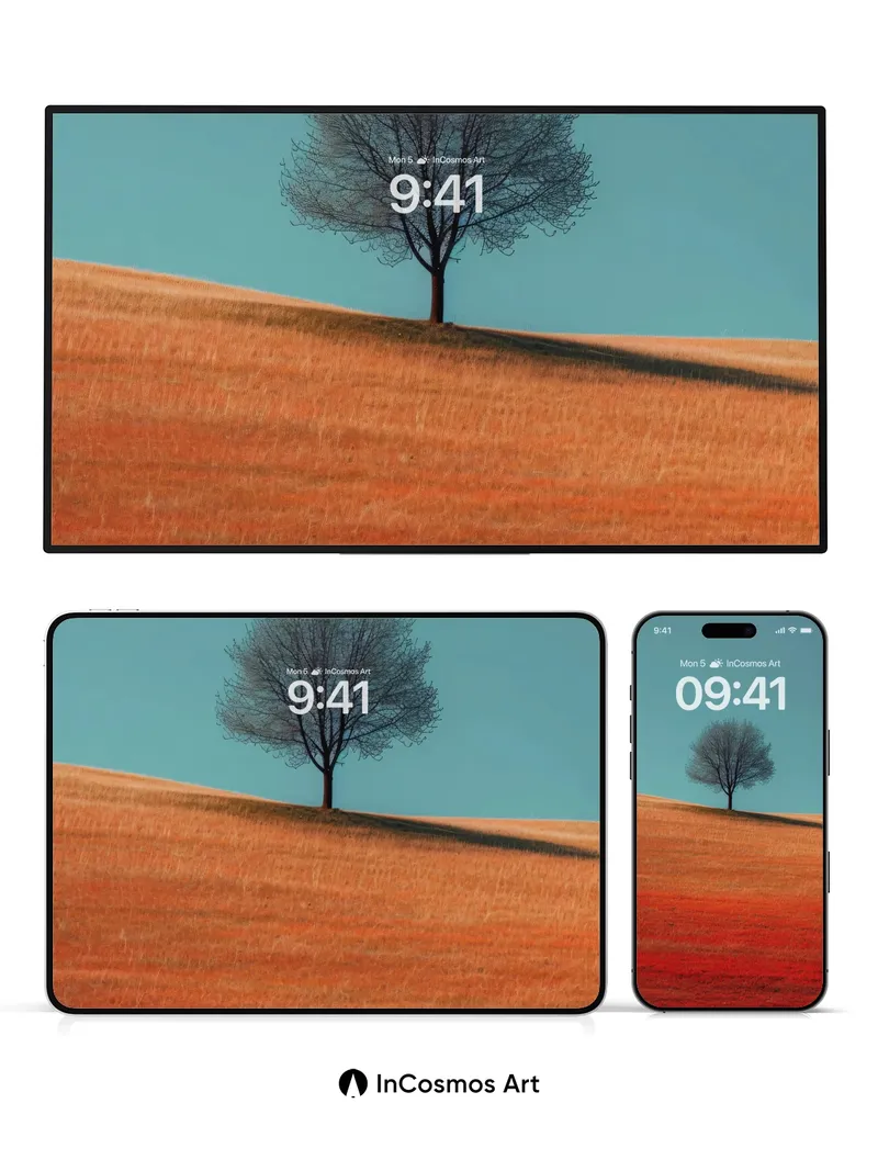 Silent Ember Wallpaper with Horizon Lines