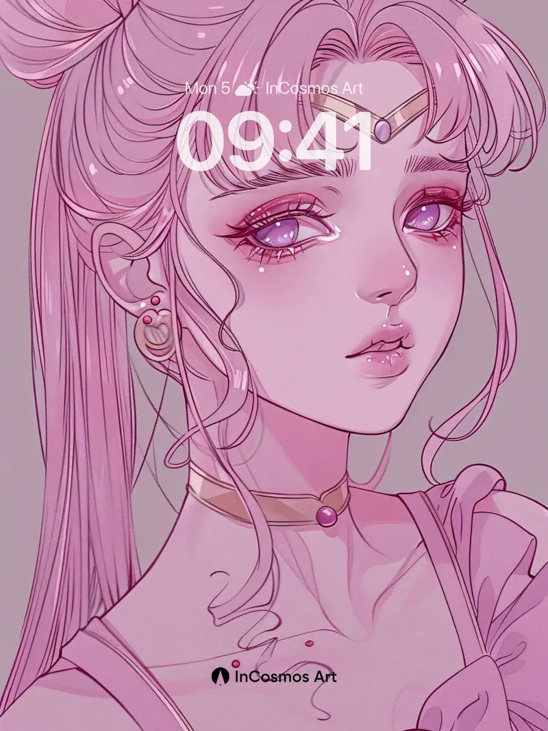 Luminous Pink Reverie Wallpaper with Moonstone Crown wallpaper for iPhone, iPad & Mac