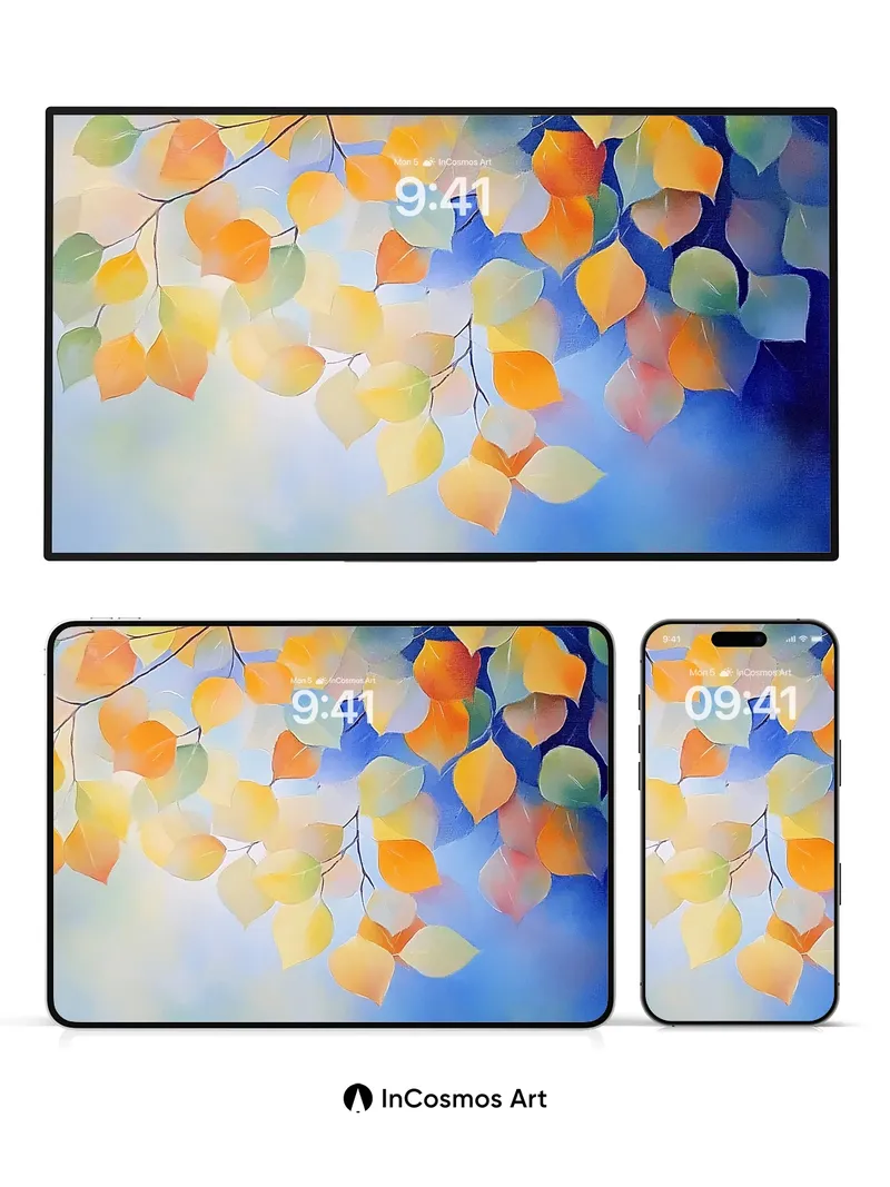 Luminous Canopy Wallpaper with Floating Light