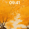 Autumn Hush Wallpaper with Floating Leaves wallpaper for iPhone, iPad & Mac