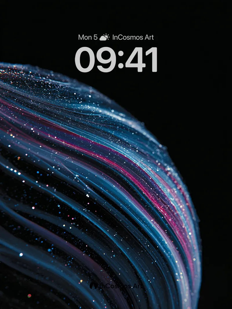 Cosmic Veil Wallpaper with Starlight Trails