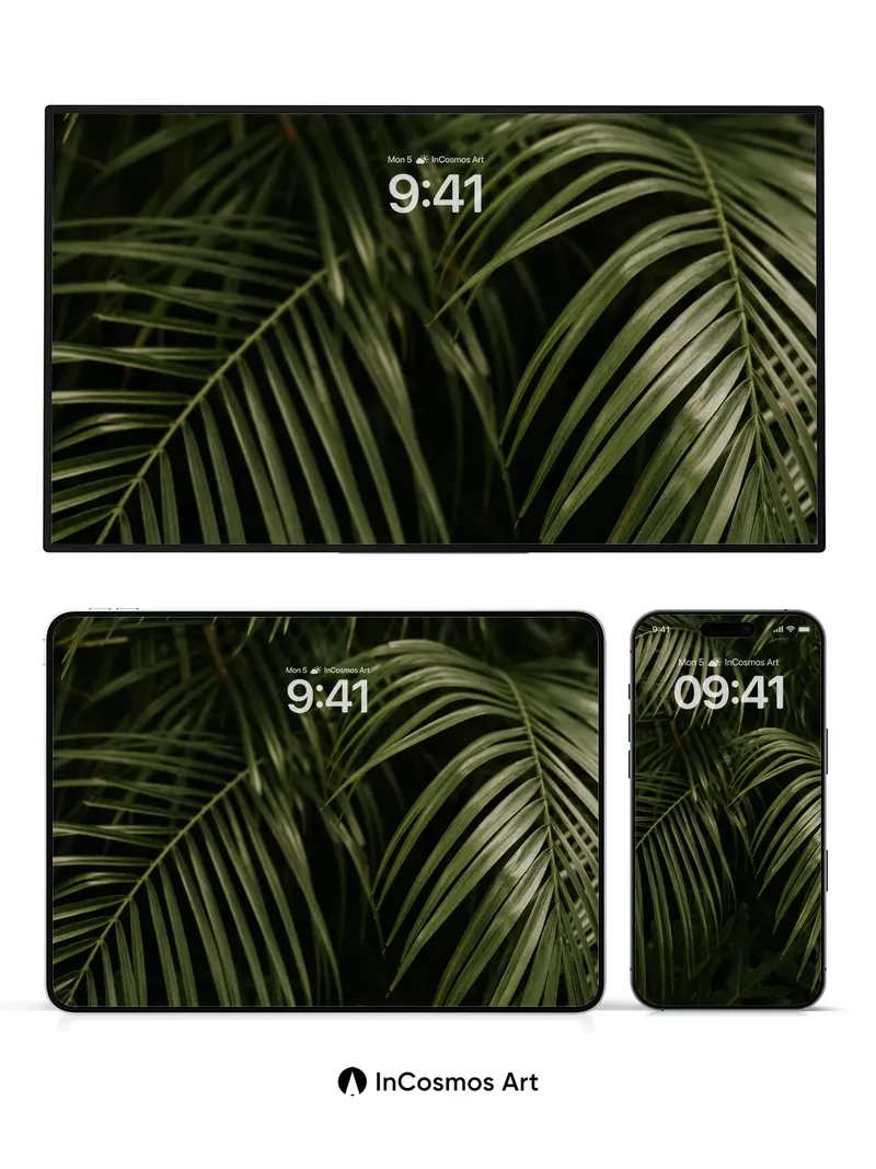 Shadowed Palm Wallpaper with Dappled Light