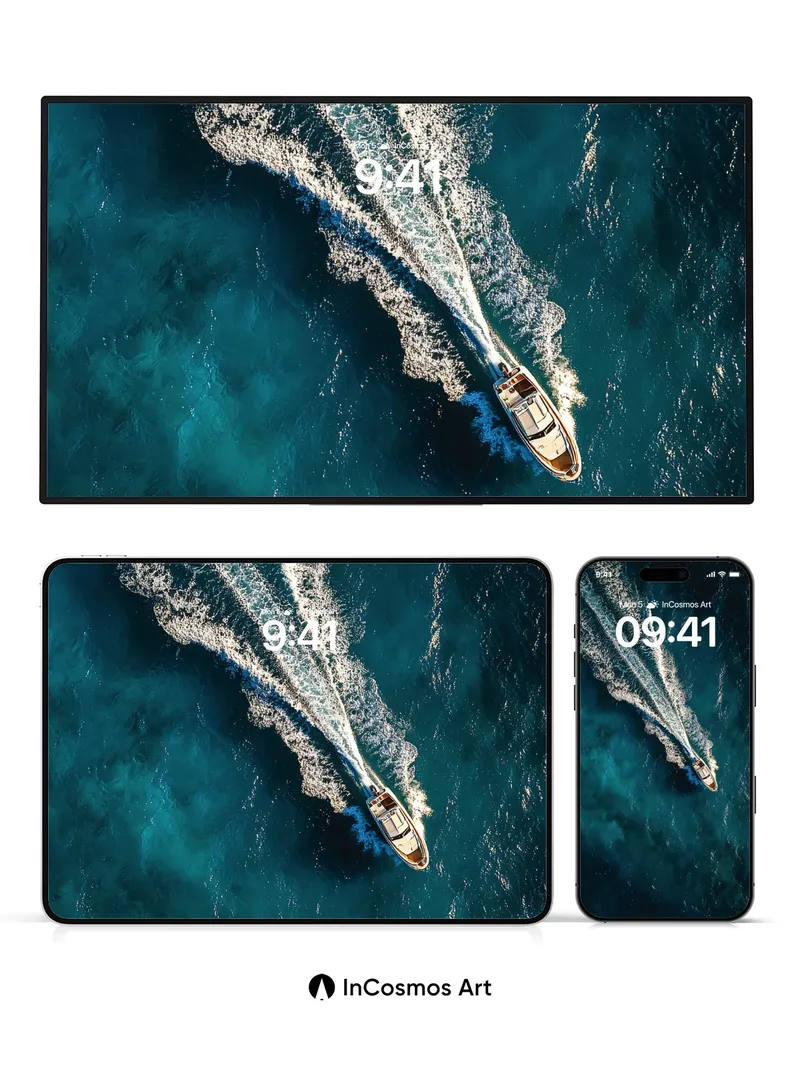 Cerulean Trail Wallpaper with Ocean Breath