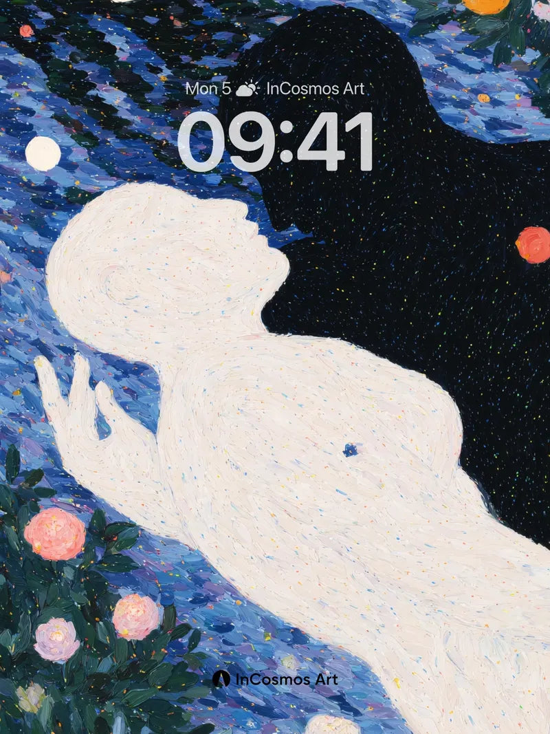 Luminous Embrace Wallpaper with Celestial Bloom