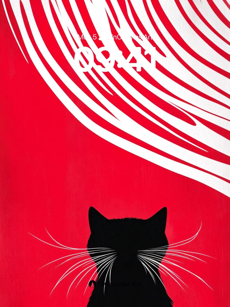 Whispering Wind Wallpaper with Feline Silhouette