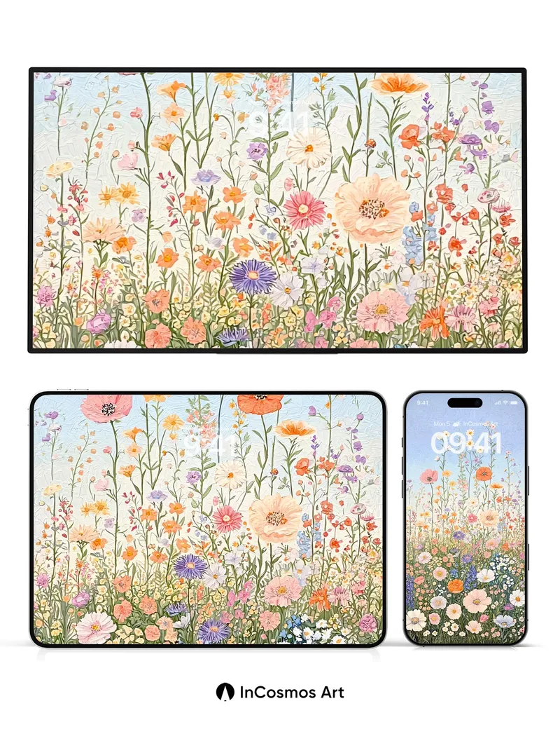 Whispering Meadow Wallpaper with Living Light