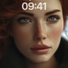 Crimson Whisper Wallpaper with Emerald Gaze wallpaper for iPhone, iPad & Mac