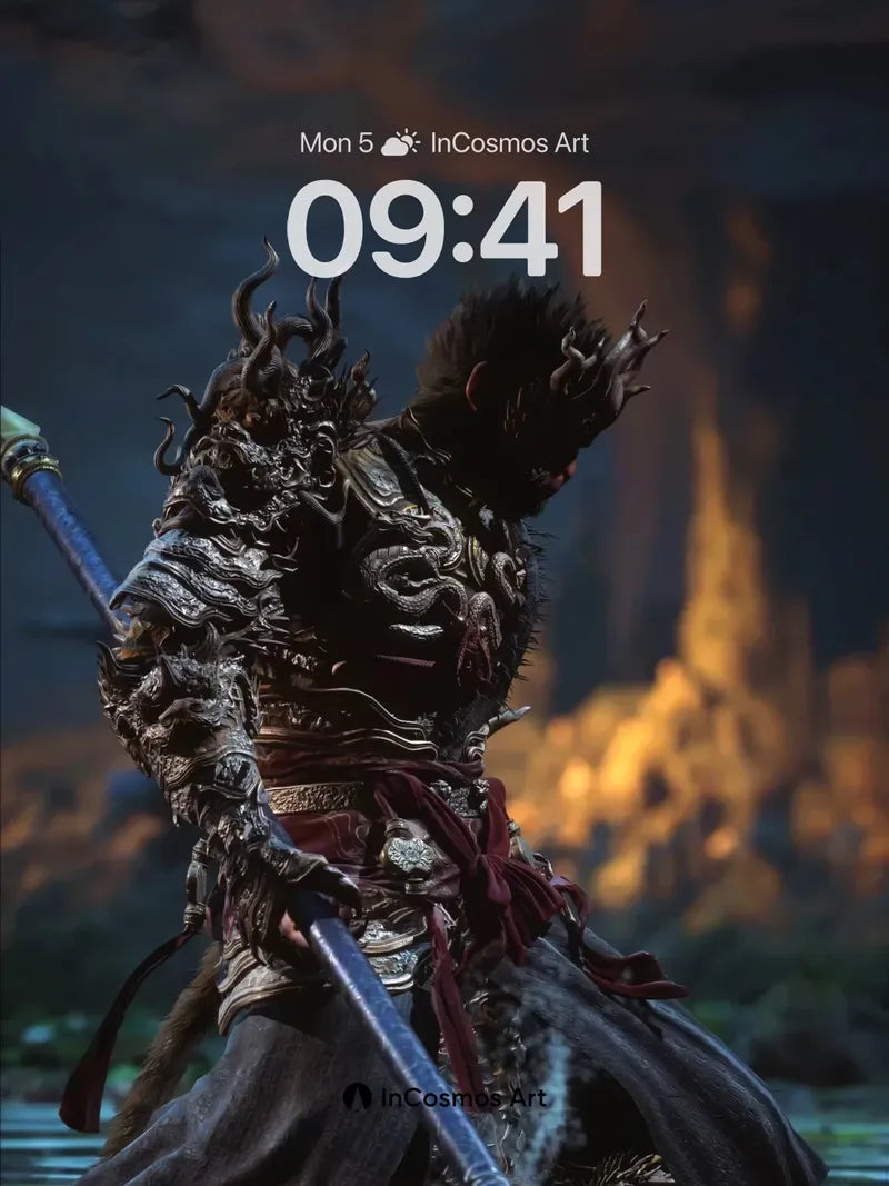 Shadowed Warrior Wallpaper with Mythic Armor