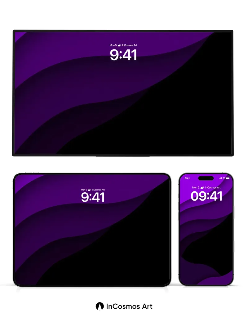 Velvet Shadow Wallpaper with Deep Wave Forms