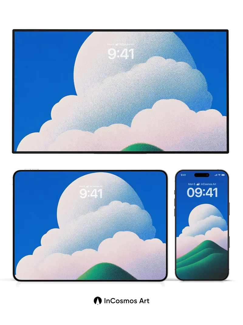 Serene Horizon Wallpaper with Celestial Clouds