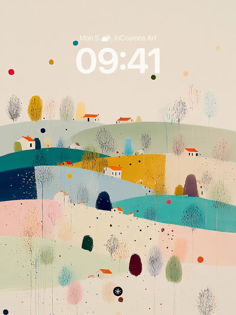 Pastel Hills Landscape Wallpaper 4K for iPhone Lock Screen wallpaper for iPhone, iPad & Mac