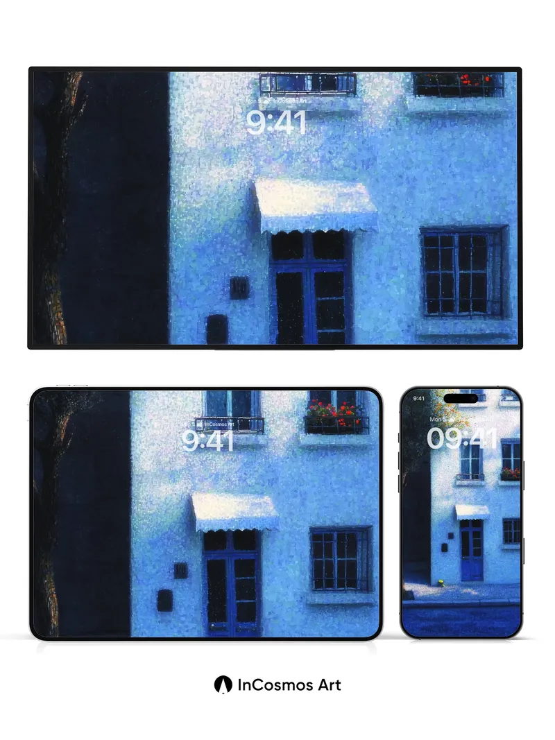 Blue Hush Wallpaper with Whispering Windows