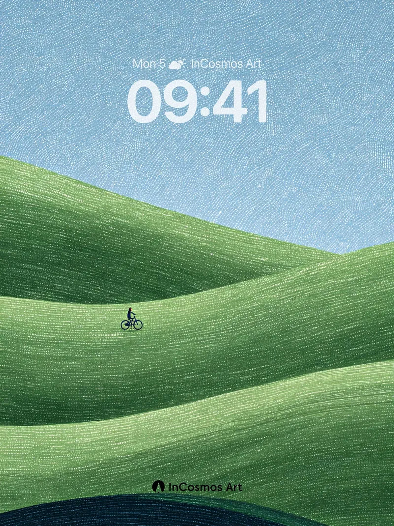 Serenity Ridge Wallpaper with Textured Fields wallpaper for iPhone, iPad & Mac