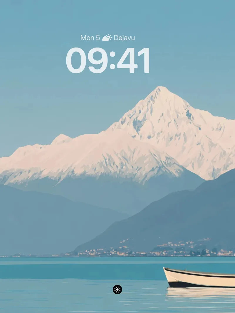 Alpine Serenity Lake Wallpaper with Snowy Mountain Backdrop wallpaper for iPhone, iPad & Mac