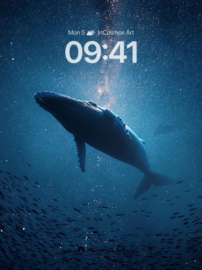 Cosmic Whale Wallpaper with Starlight Veil wallpaper for iPhone, iPad & Mac