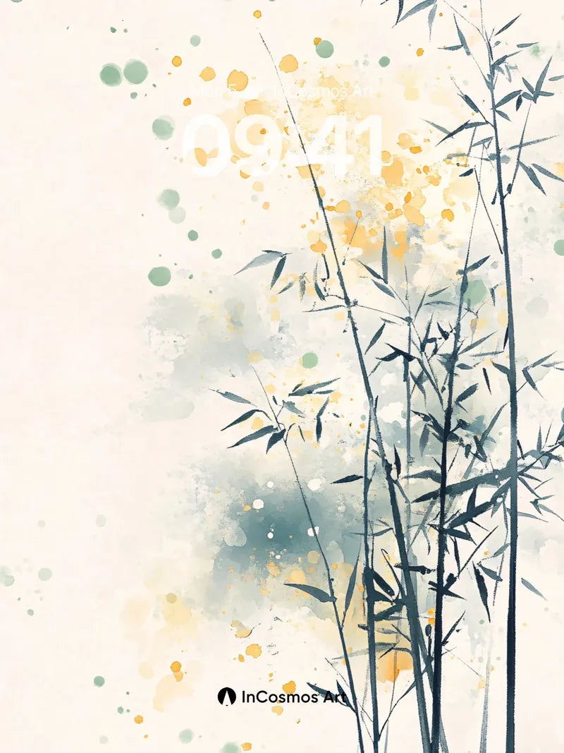 Serenity Bamboo Wallpaper with Golden Mist