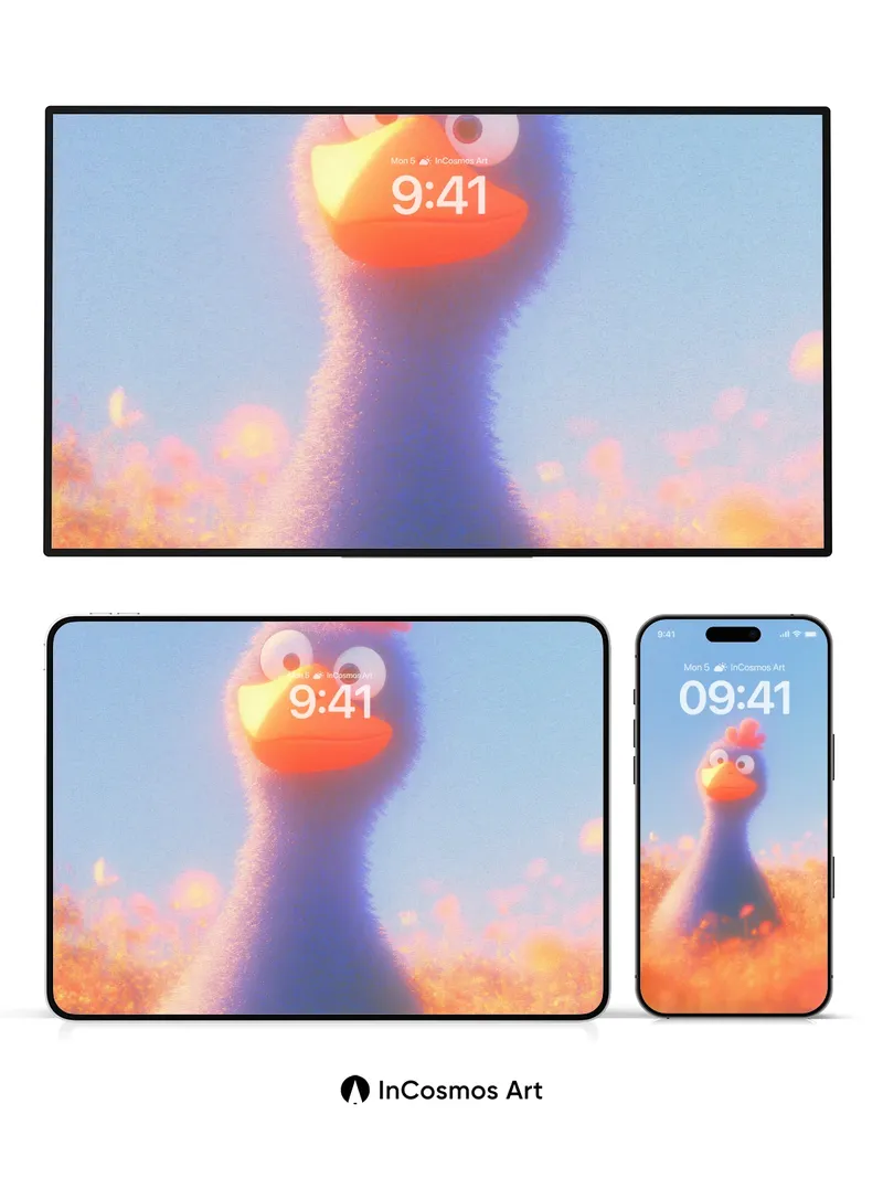 Whimsical Feathered Wonder Wallpaper with Sunset Hues