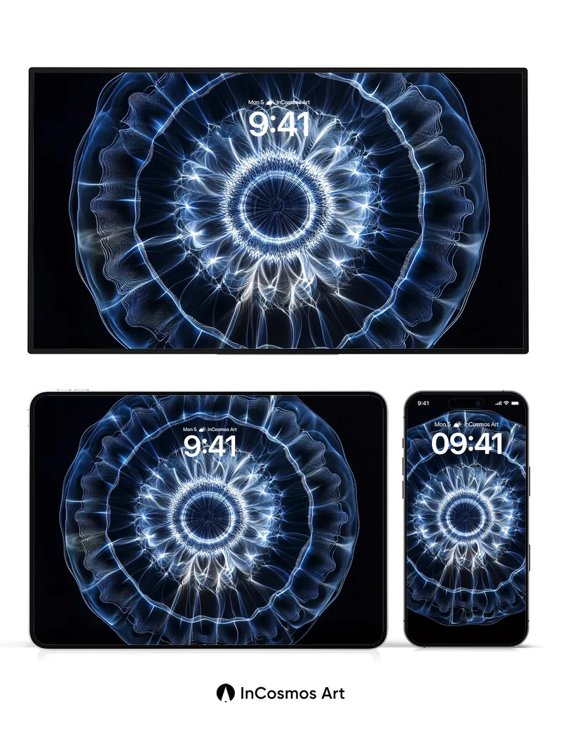 Luminous Abyss Wallpaper with Bioluminescent Veins