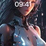 Neon Pulse Wallpaper with Cybernetic Grace wallpaper for iPhone, iPad & Mac