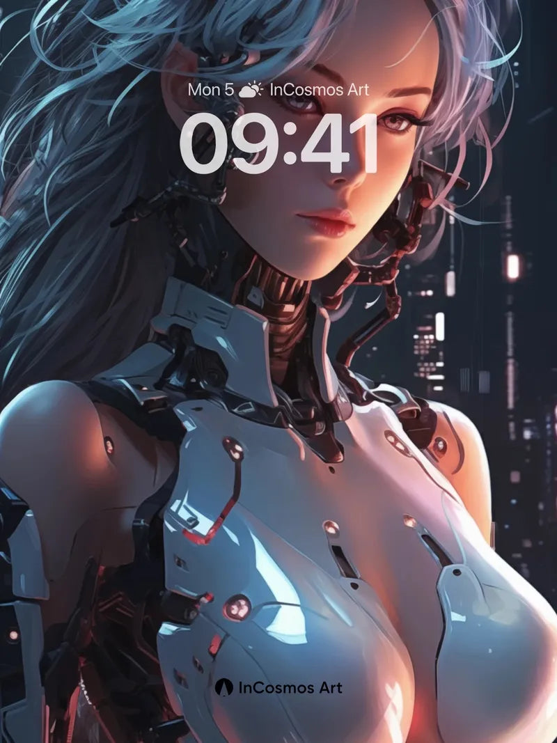 Neon Pulse Wallpaper with Cybernetic Grace