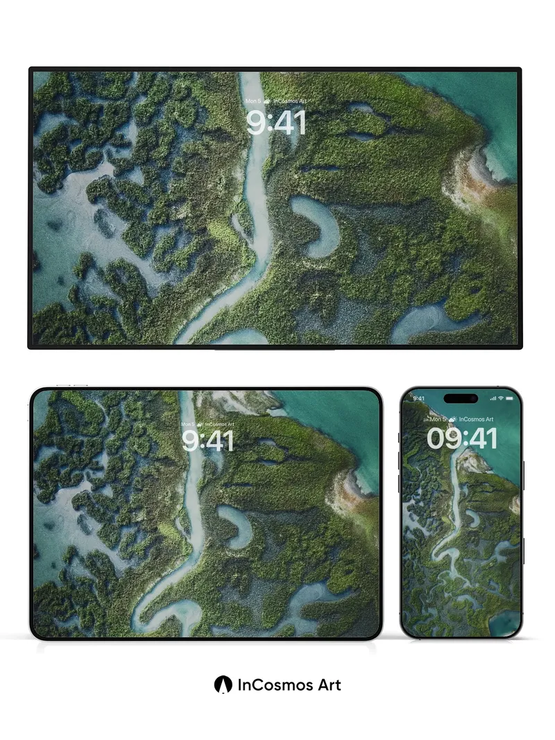 Emerald Labyrinth Wallpaper with Whispering Channels