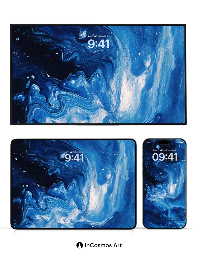 Cosmic Tides Wallpaper with Starlit Veins