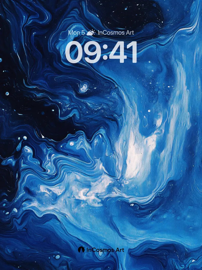 Cosmic Tides Wallpaper with Starlit Veins