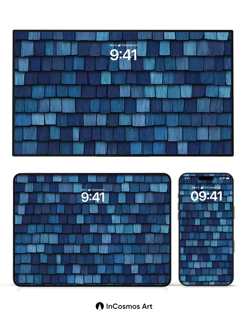 Deep Sea Shingle Wallpaper with Whispering Tones