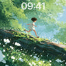 Sun-Drenched Run Background with Wildflower Blur wallpaper for iPhone, iPad & Mac