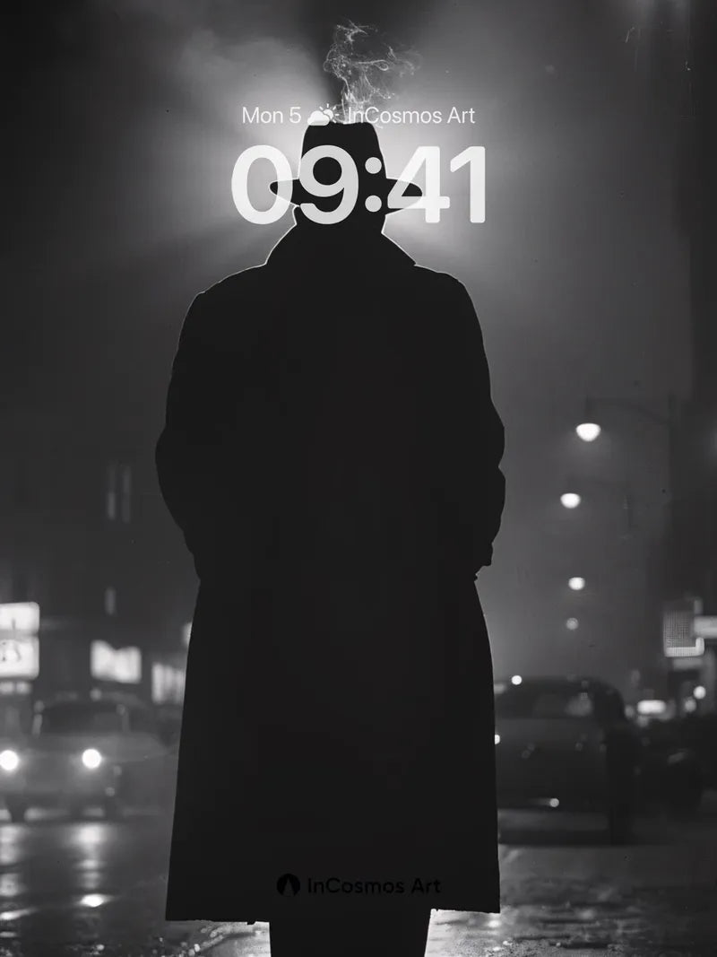 Nocturnal Shadow Wallpaper with Smoking Hat