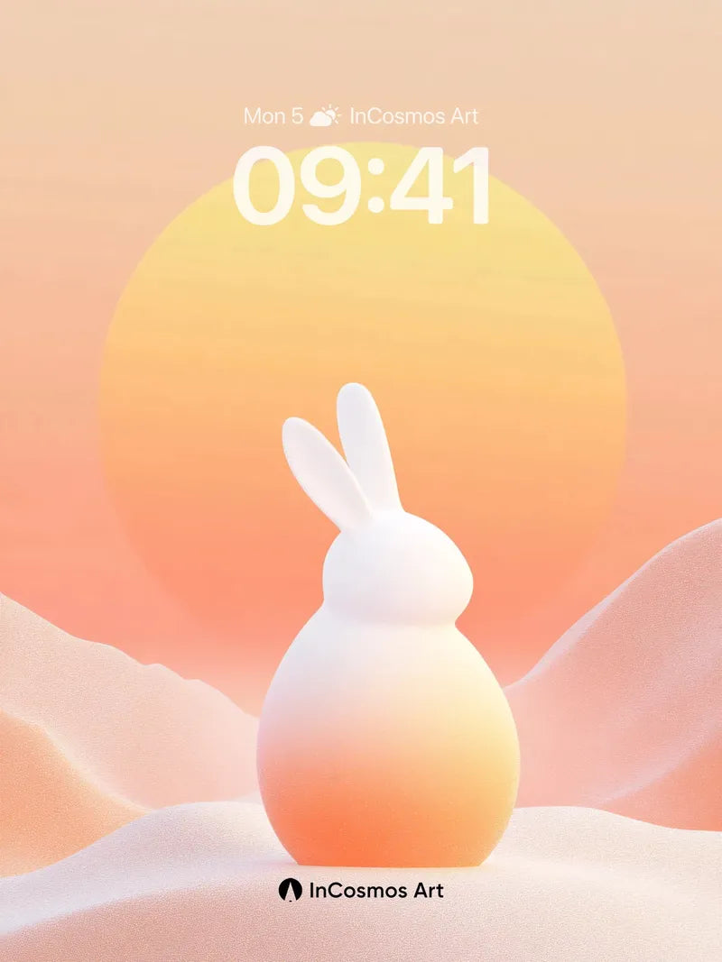 Serene Sunset Bunny Wallpaper with Soft Gradient Hues
