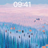 Winter Forest Village Wallpaper Background
