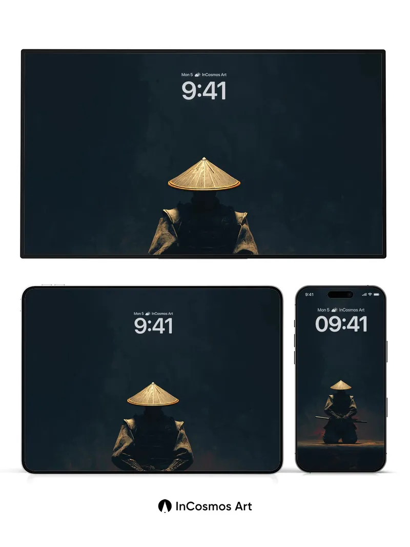 Silent Shadow Wallpaper with Conical Hat