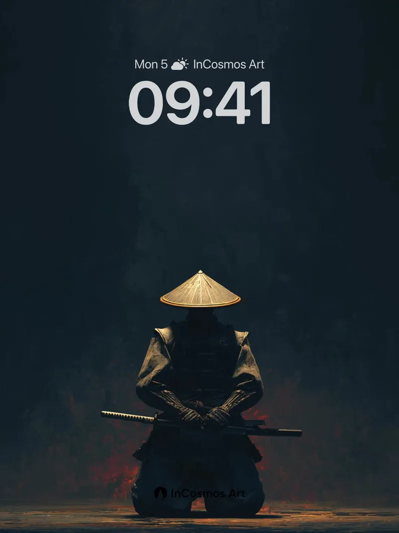 Silent Shadow Wallpaper with Conical Hat