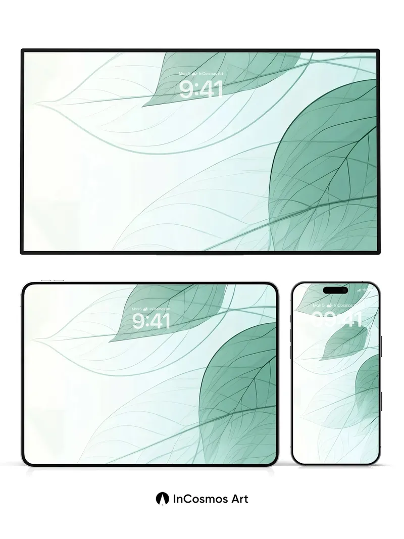 Serenity Leaf Wallpaper with Ethereal Veins