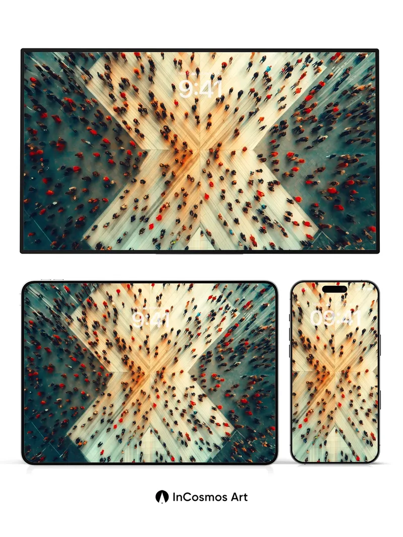 Crowd Pulse Wallpaper with X-Shaped Flow