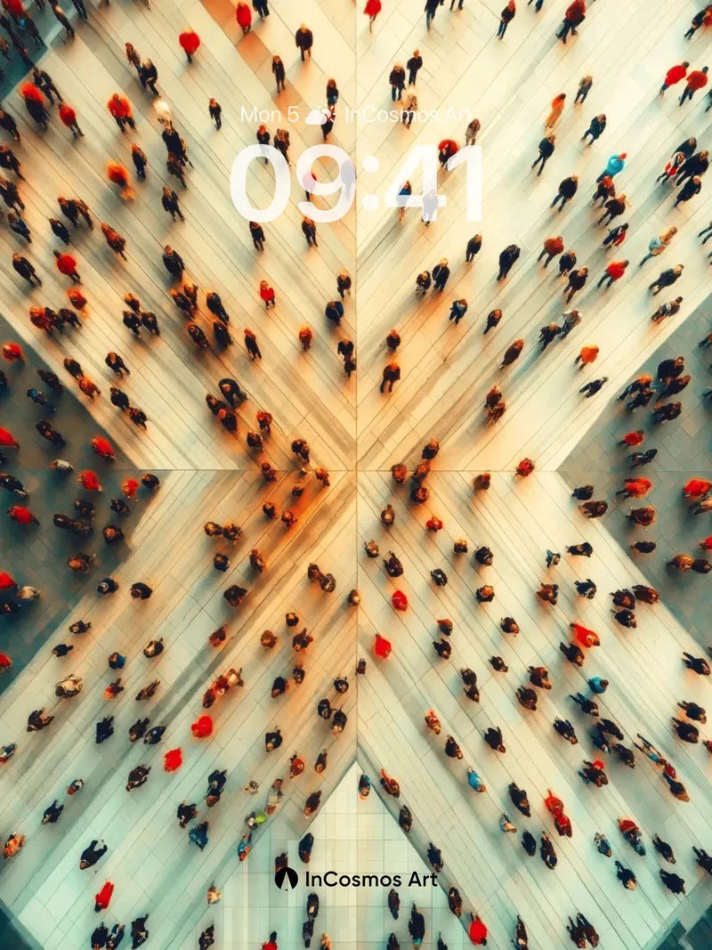 Crowd Pulse Wallpaper with X-Shaped Flow