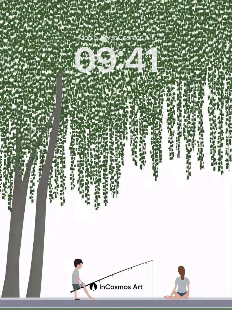 Whispering Canopy Wallpaper with Willow Threads