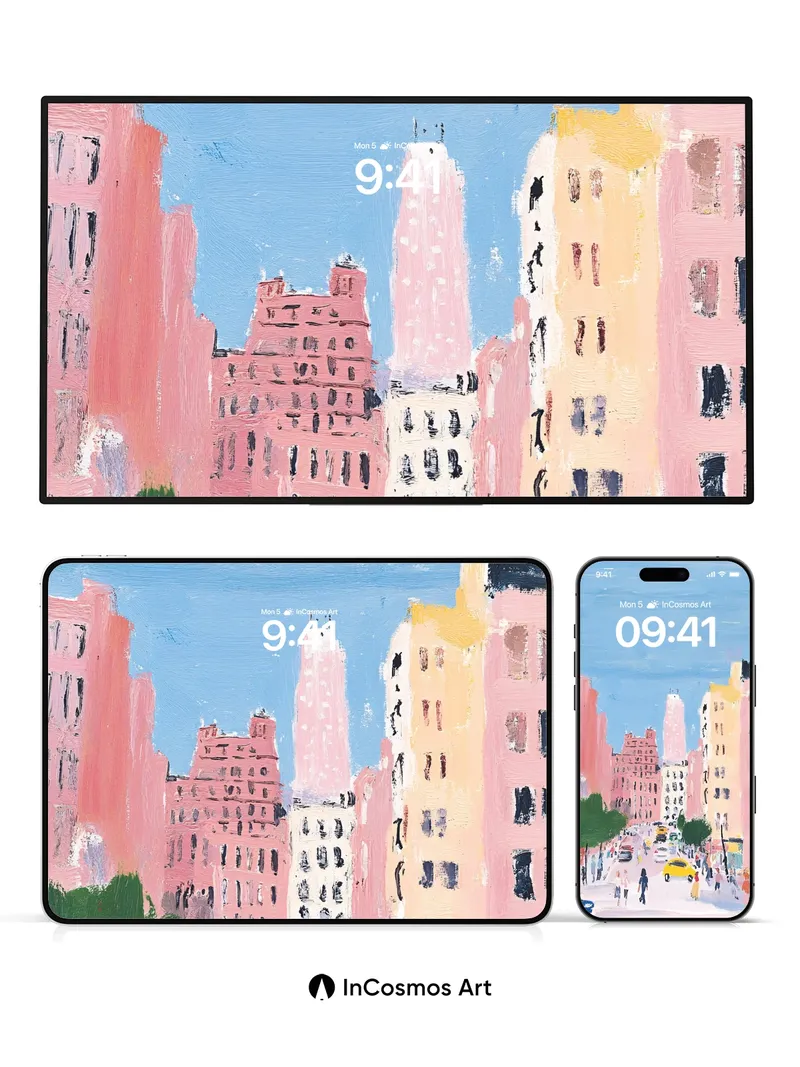 Sunlit Canvas Wallpaper with City Pulse